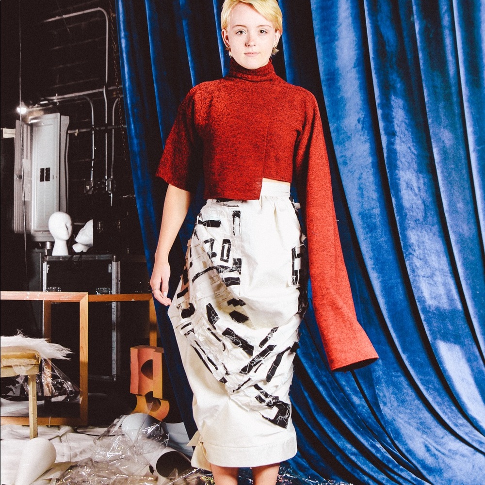 Reversible Midi Skirt with Appliqué